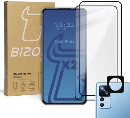 2X Szkło + Szybka Na Aparat Bizon Edge 2 Do Xiaomi 12T Pro