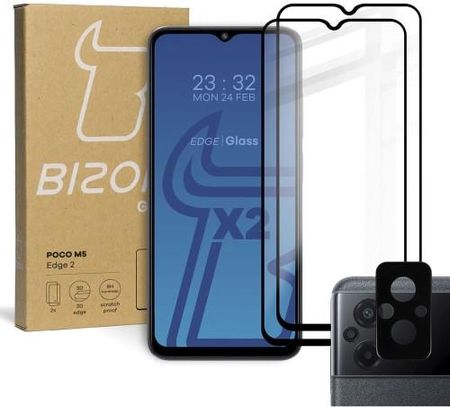 2X Szkło + Szybka Na Aparat Bizon Edge 2 Do Xiaomi Pocophone M5