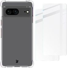 Etui + 2X Szkło Bizon Case Clear Pack Do Google Pixel 7, Przezroczyste
