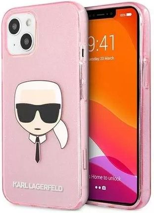 Karl Lagerfeld Klhcp13Skhtuglp Iphone 13 Mini 5,4" Różowy/Pink Hardcase Glitter Karl`S Head