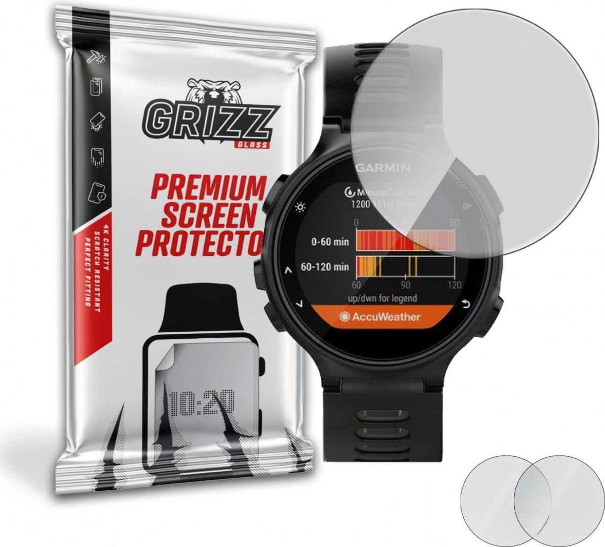 Lusee 3 Pezzi Vetro Temperato per Garmin Forerunner 735XT e Garmin Forerunner 735 Pellicola Protettiva [Durezza a 9H] [Chiaro HD] Anti Graffio/Anti Impronta 2.5D per Schermo