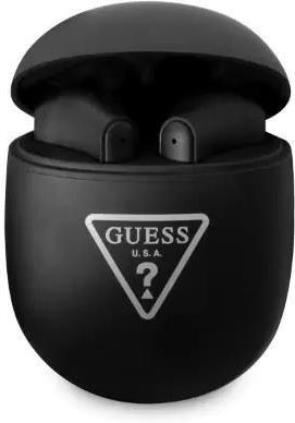 Guess Słuchawki Bluetooth Gutwst82Trk Tws + Stacja Dokująca Czarny/Black Triangle Logo