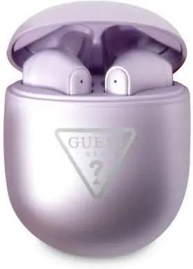 Guess Słuchawki Bluetooth Gutwst82Tru Tws + Stacja Dokująca Purpurowy/Purple Triangle Logo