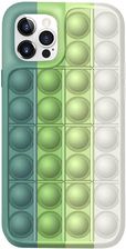 Etui Iphone 12 Pro Max Bąbelkowe Elastyczne Push Bubble Case Zielono-Białe