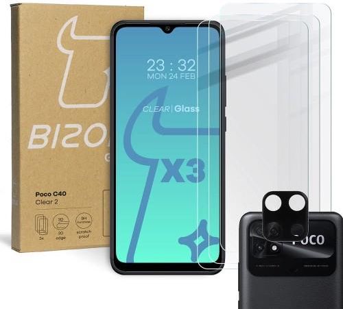 3x Szkło Szybka Na Aparat Bizon Do Xiaomi Poco C40 Redmi 10c