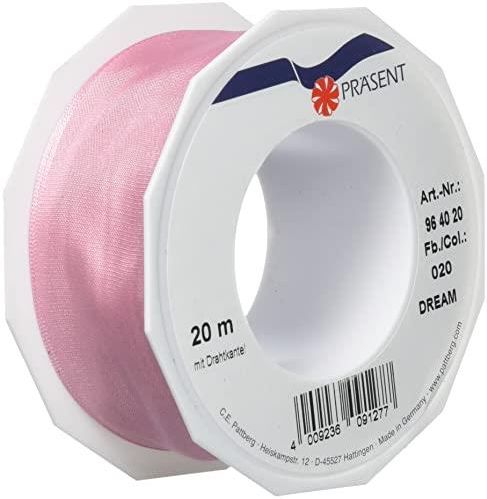 Präsent C.E. - Passamaneria di Organza e Pizzo Pattberg, Spessore 40 mm, Lunghezza 20 Metri, Colore: Bianco