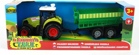 Dromader Traktor Z Przyczepą Zielona  (Dźwięki) W Pudełku