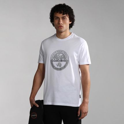 Męska Koszulka z krótkim rękawem Napapijri S-Bollo SS 1 002 Bright White Np0A4H9K0021 – Biały