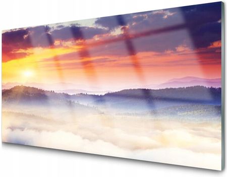 Tulup Lacobel Panel Szklany Ścienny Góra Słońce 140x70 PLPK140X70NN58673863