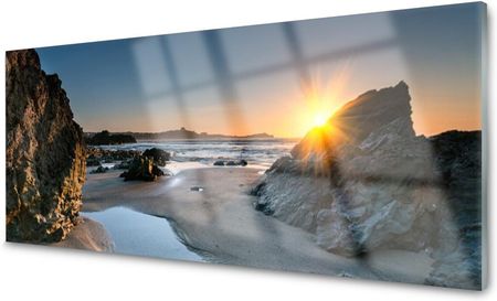 Coloray Panel Szklany Płytka Skała Plaża Słońce 140x70 PLPK140X70NN64210994