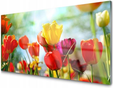 Tulup Panel Szklany Dekor Płytka Kwiaty 140x70 PLPK140X70NN12856836