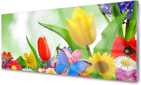 Tulup Panel Szklany Do Kuchni Motyl Kwiaty 125x50 PLPK125X50NN63417193