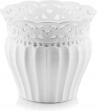 Zdjęcie Dekoracyjna Biała Osłonka Na Doniczkę Ażurowa 15 - Kielce