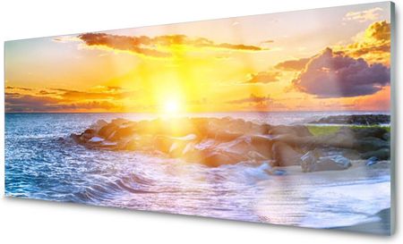 Coloray Panel Szklany Płytka Zachód Słońca Morze 140x70 PLPK140X70NN66842048