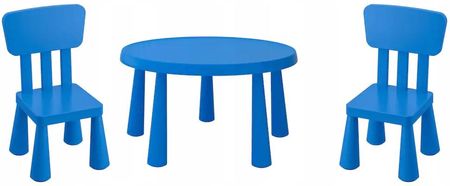 Ikea Mammut Stolik 2 krzesła niebieski dziecięcy