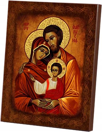 Ikona Obraz Święta Rodzina Chrzest Komunia 20x25cm