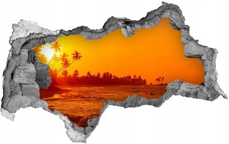 Coloray Dziura 3D W Ścianie Na Ścianę Zachód Słońca Plaża