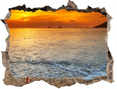 Coloray Samoprzylepna Dziura Na Ścianę Zachód Słońca Morze