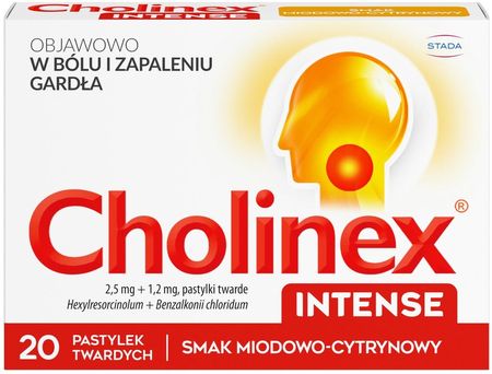 Cholinex Intense Miód&Cytryna 20 pastylek do ssania
