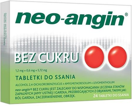 neo-angin bez cukru, tabletki do ssania, 24 szt.