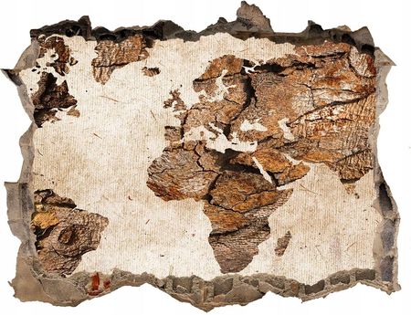 Coloray Samoprzylepna Dziura Na Ścianę Mapa Świata Drewno