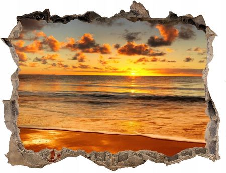Coloray Dziura 3D W Ścianie Na Ścianę Zachód Słońca Plaża