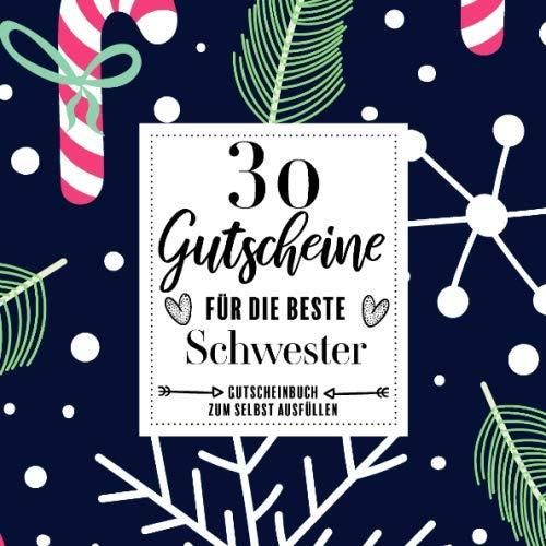 Gutscheinbuch zum selbst ausfüllen für die beste Schwester Ausfüllbuch Schwester 30 Gutschein