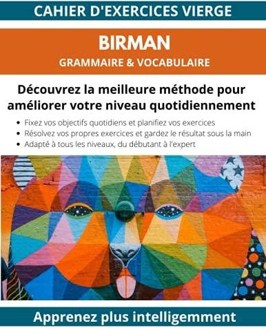 Birman Grammaire & Vocabulaire Cahier D'Exercices Vierge Découvrez La ...