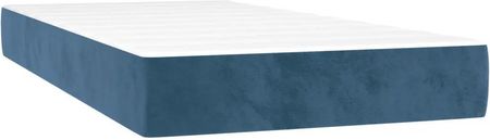 vidaXL Materac kieszeniowy, ciemnoniebieski, 90x190x20 cm, aksamit