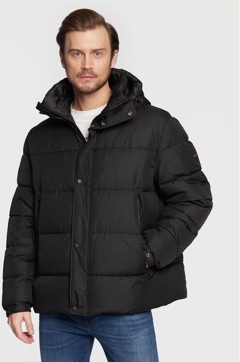 boss omaris hooded puffer jacket black
