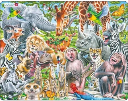 Larsen Puzzle 43El. Selfie Wesołe Afrykańskie Zwierzęta