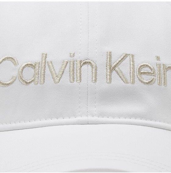 Calvin Klein Czapka z daszkiem Must Minimum Logo K60K610613 Białe złoto