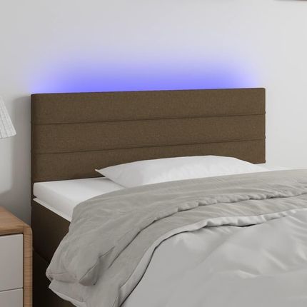 Vidaxl Zagłówek Do Łóżka Z Led Ciemnobrązowy 80X5X78/88 Cm Tkanina