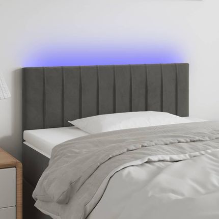 Vidaxl Zagłówek Do Łóżka Z Led Ciemnoszary 100X5X78/88 Cm Aksamit