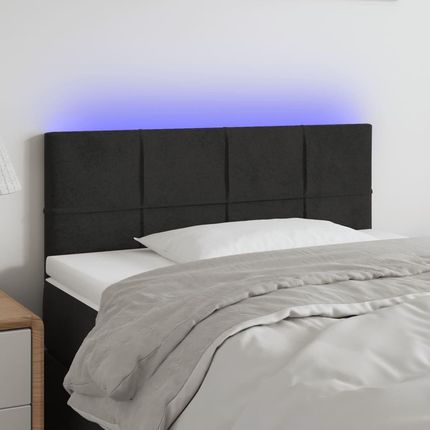 Vidaxl Zagłówek Do Łóżka Z Led Czarny 90X5X78/88 Cm Aksamit