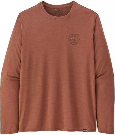 Patagonia Koszulka MS L S Cap Cool Daily Graphic Shirt Clean Climb Type Sisu Brown X Dye