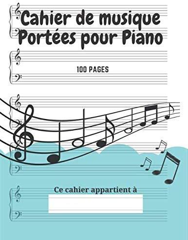 Cahier De Musique Avec Portée Et Carreaux : Carnet De Partitions | Grands Carreaux Seyès | 12 Portées Par Page | Format A4 | Cahier De Musique Et Chant Moderne Et Minimaliste