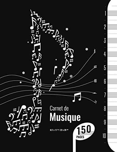 Carnet De Partition Cahier De Musique 10 Portées Par Page 150 Pages Papier Manuscrit 