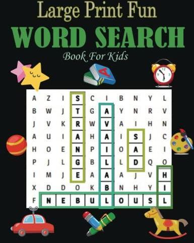 Large Print Fun Word Search Book For Kids: Word Searches Book ...