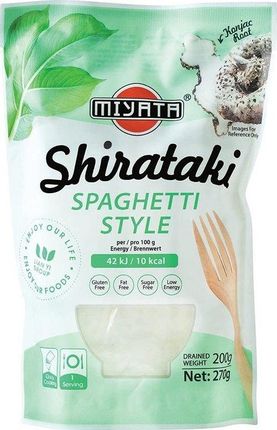 Miyata Makaron Shirataki Spaghetti Z Mąki Konjac Bezglutenowy Niskokaloryczny Shirataki Noodles Style 270g