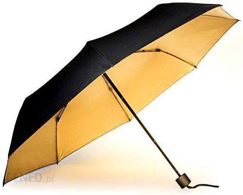 Suck UK Kompaktowy parasol czarno-złoty parasol wiatroszczelny mocne składane parasole dla kobiet wiatroodporny parasol do szkoły metaliczny czarny pa