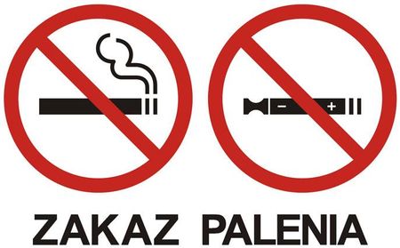 Zakaz Palenia Tytoniu I Papierosów Elektronicznych 1 10x20cm Folia