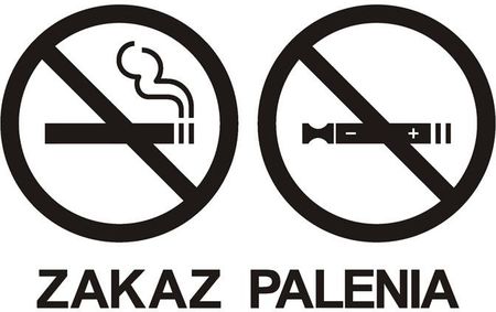 Zakaz Palenia Tytoniu I Papierosów Elektronicznych 2 10x20cm Folia