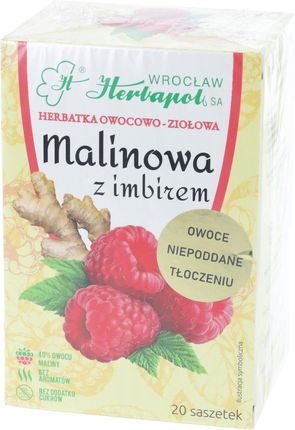 Herbapol Herbatka owocowo-ziołowo malinowa z imbirem 20 saszetek 