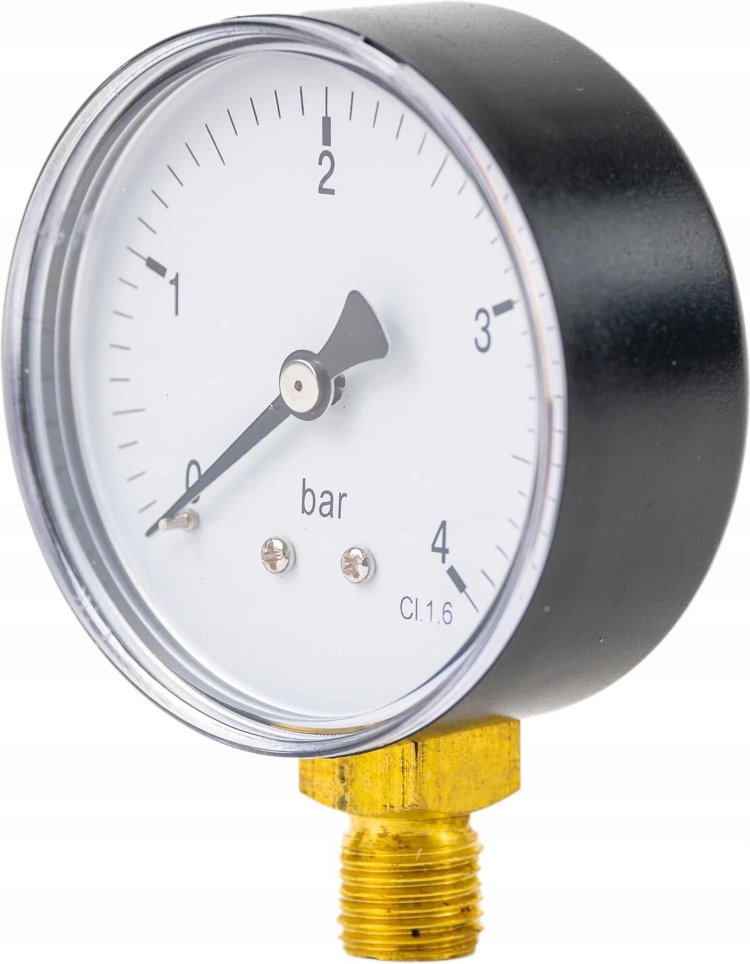 Einbau Manometer 63mm Anschluss hinten mit Bügelbefestigung -1-0-15 , 28,89