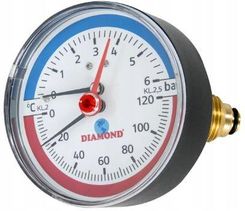 Emix Termomanometr 1/2 80Mm 0-6 Bar 0-120°C Tylny