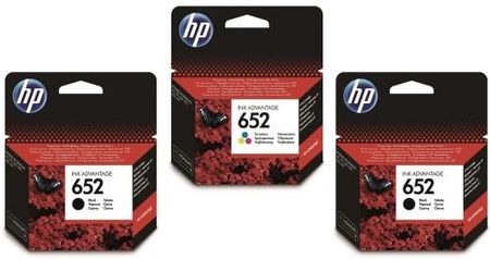HP 652 2xCzarny + Kolor (F6V25AE + F6V24AE)