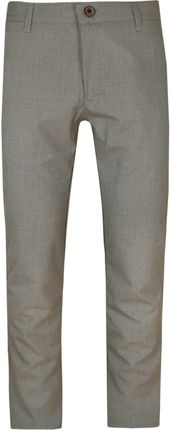 Spodnie Męskie Beżowe w Drobną Kaszkę Casualowe, Chinosy z Elastanem -RIGON SPRGNtb51bezkaszka