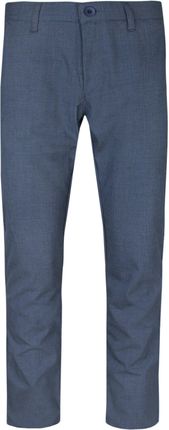 Spodnie Męskie Granatowe w Drobną Kaszkę Casualowe, Chinosy z Elastanem -RIGON SPRGNtb50grankaszka