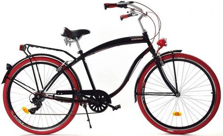 Dallas Bike Cruiser 7Spd Alu Czarny Czerwony 28